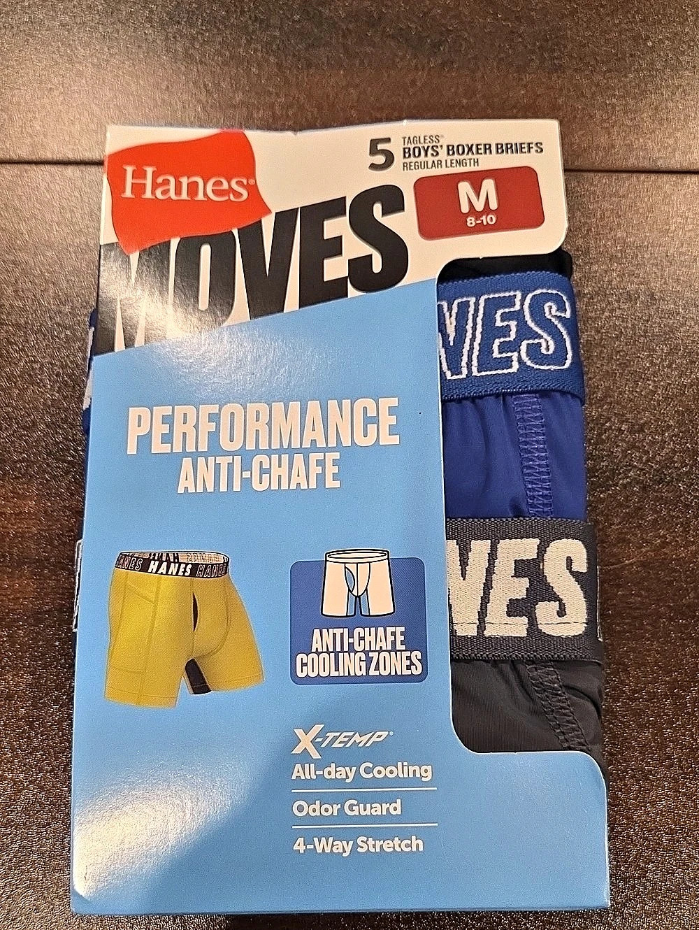 Hanes Moves Performance Anti-Chafe Boxer Briefs Performance Boxer Briefs 77